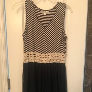 Navy and white dress